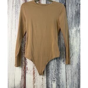 Abercrombie & Fitch Tan Long Sleeve Body Suit Size Medium